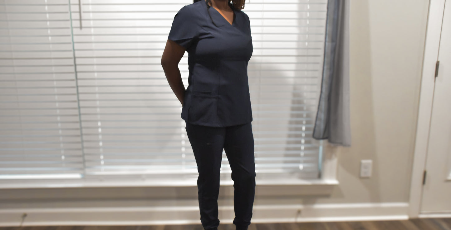 Women's 5-Pocket Medical Uniform Jogger Scrub Set