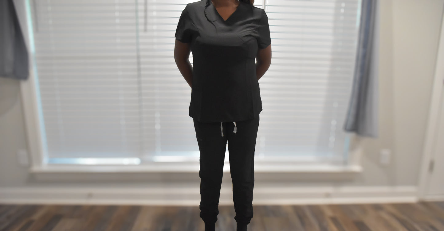 Women's 5-Pocket Medical Uniform Jogger Scrub Set