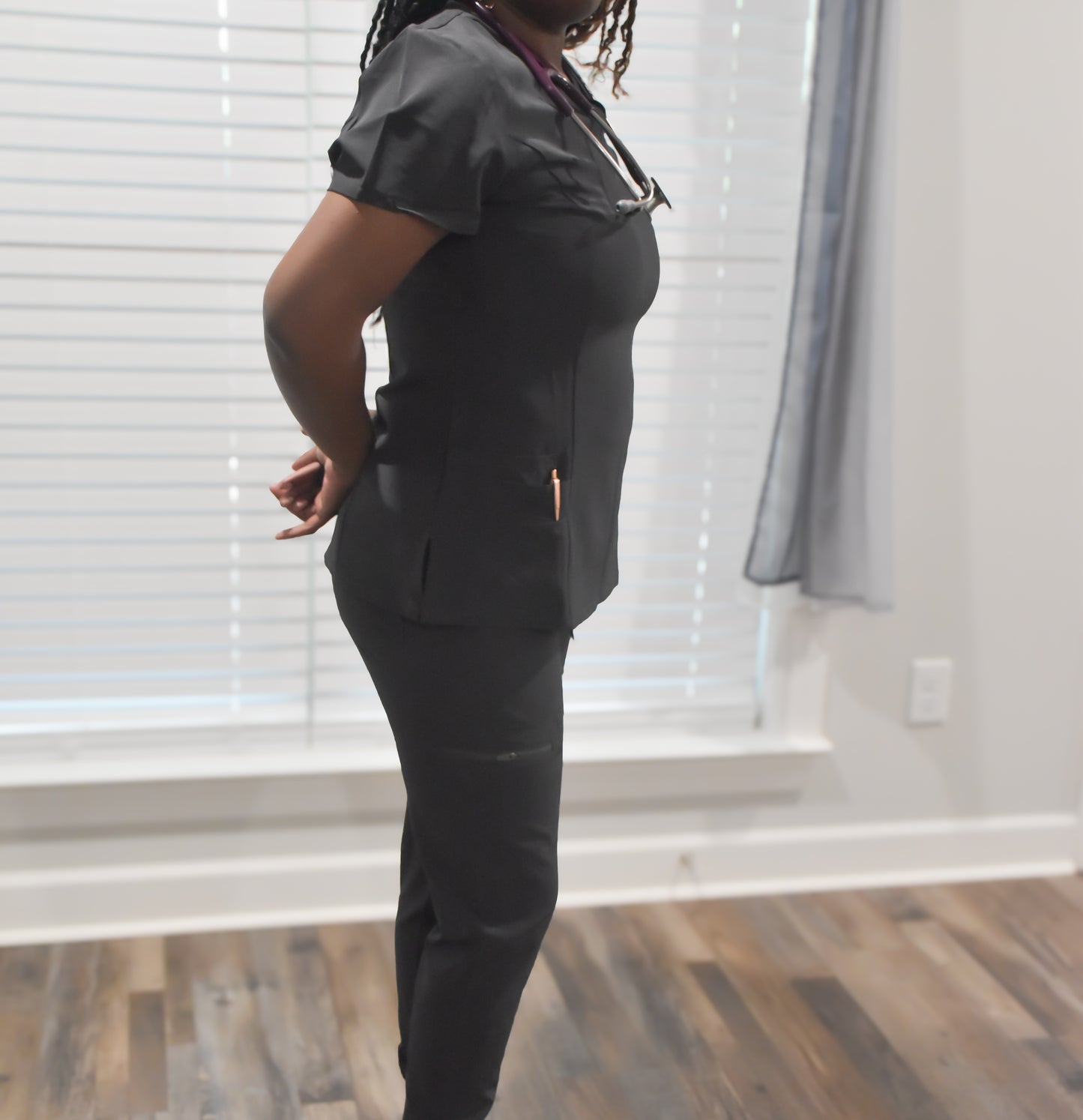 Women's 5-Pocket Medical Uniform Jogger Scrub Set