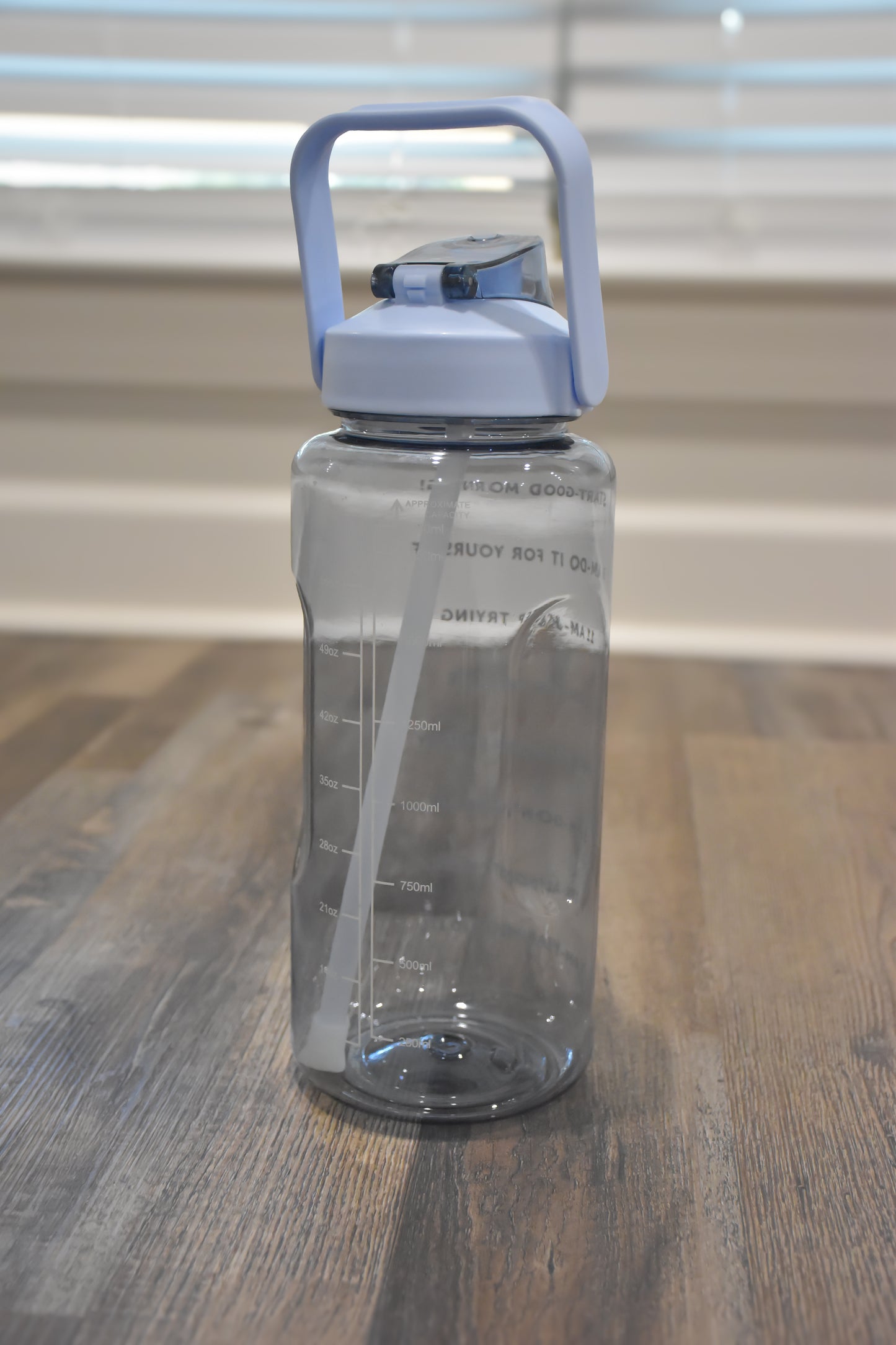 Leakproof Reusable 2 Liter Flip Straw & Time Tracker Water Jug Bottle - BPA Free