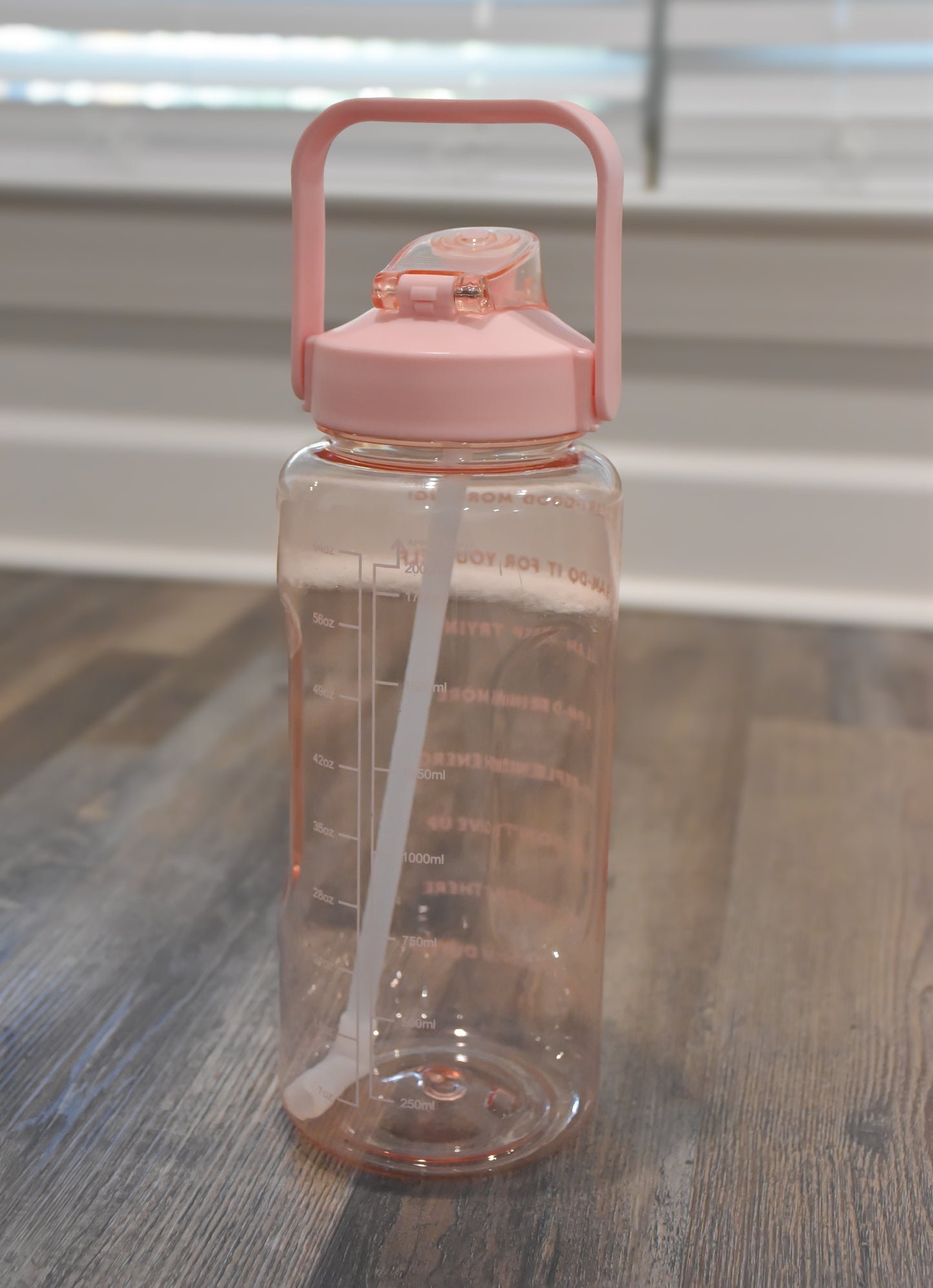 Leakproof Reusable 2 Liter Flip Straw & Time Tracker Water Jug Bottle - BPA Free