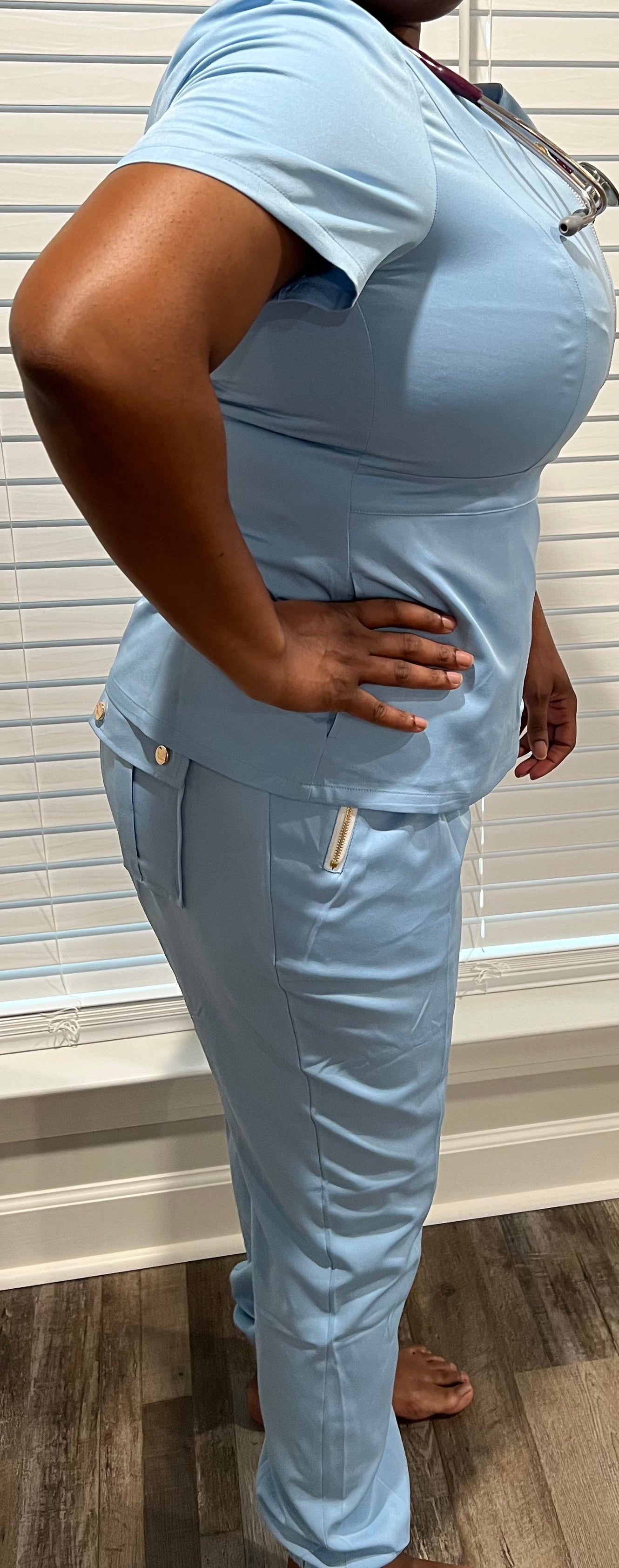 Women Stylish Scrub Uniforms Set Nurse Hospital Uniform Nurse Scrubs Zipper Set Short Sleeve Women Scrubs Jogger Set