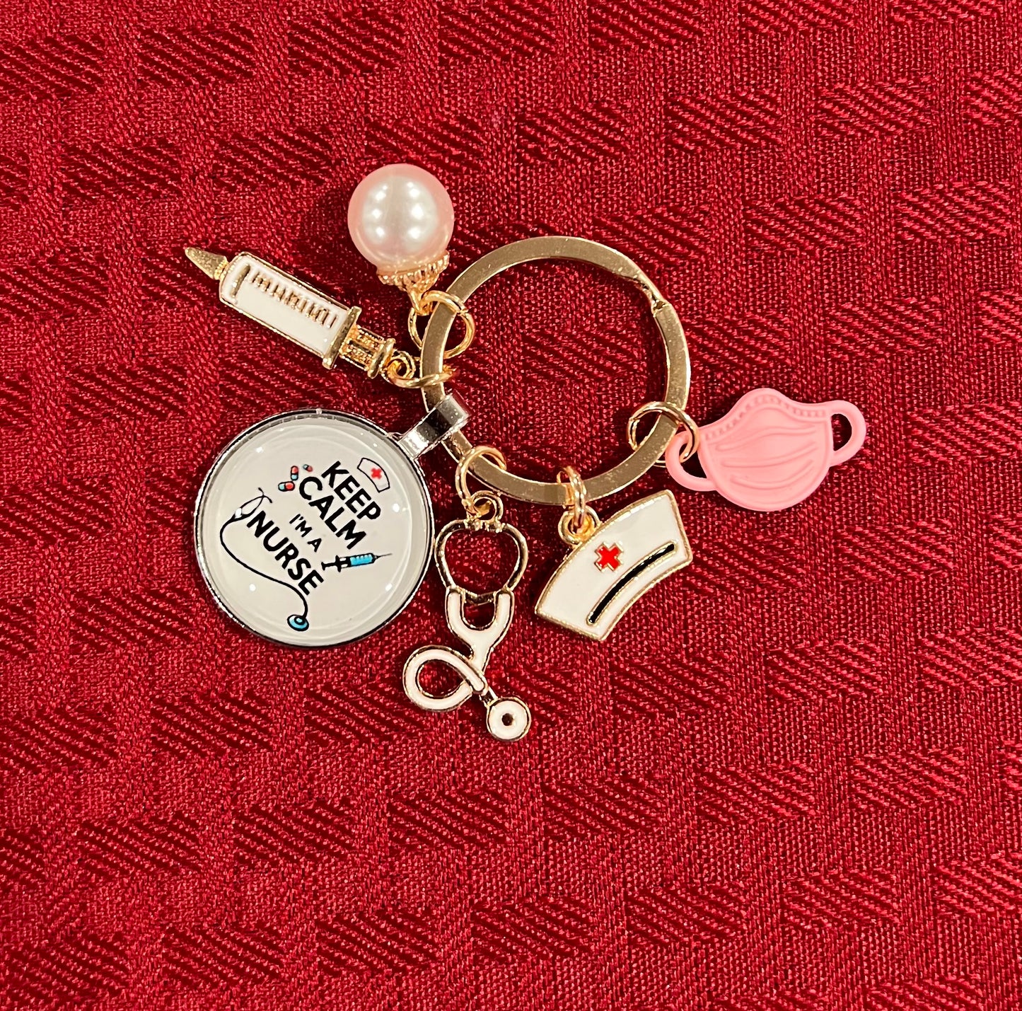Keep Calm I'm A Nurse Charm Keychain