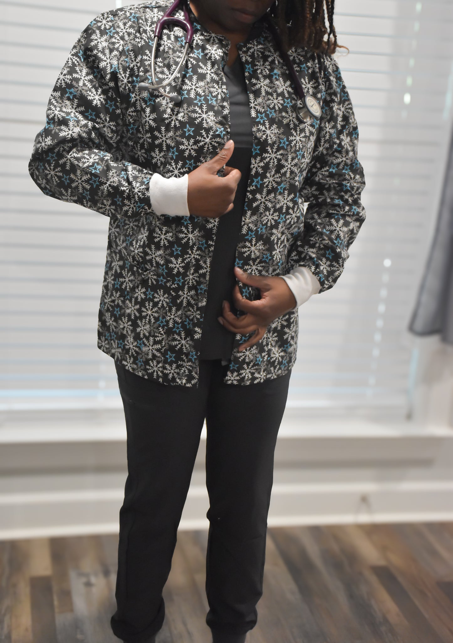 Printed Jacket With 2 Pocket Unisex Full Sleeve With Rib - Star & Snow