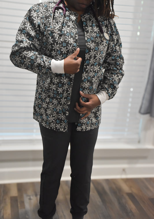 Printed Jacket With 2 Pocket Unisex Full Sleeve With Rib - Star & Snow