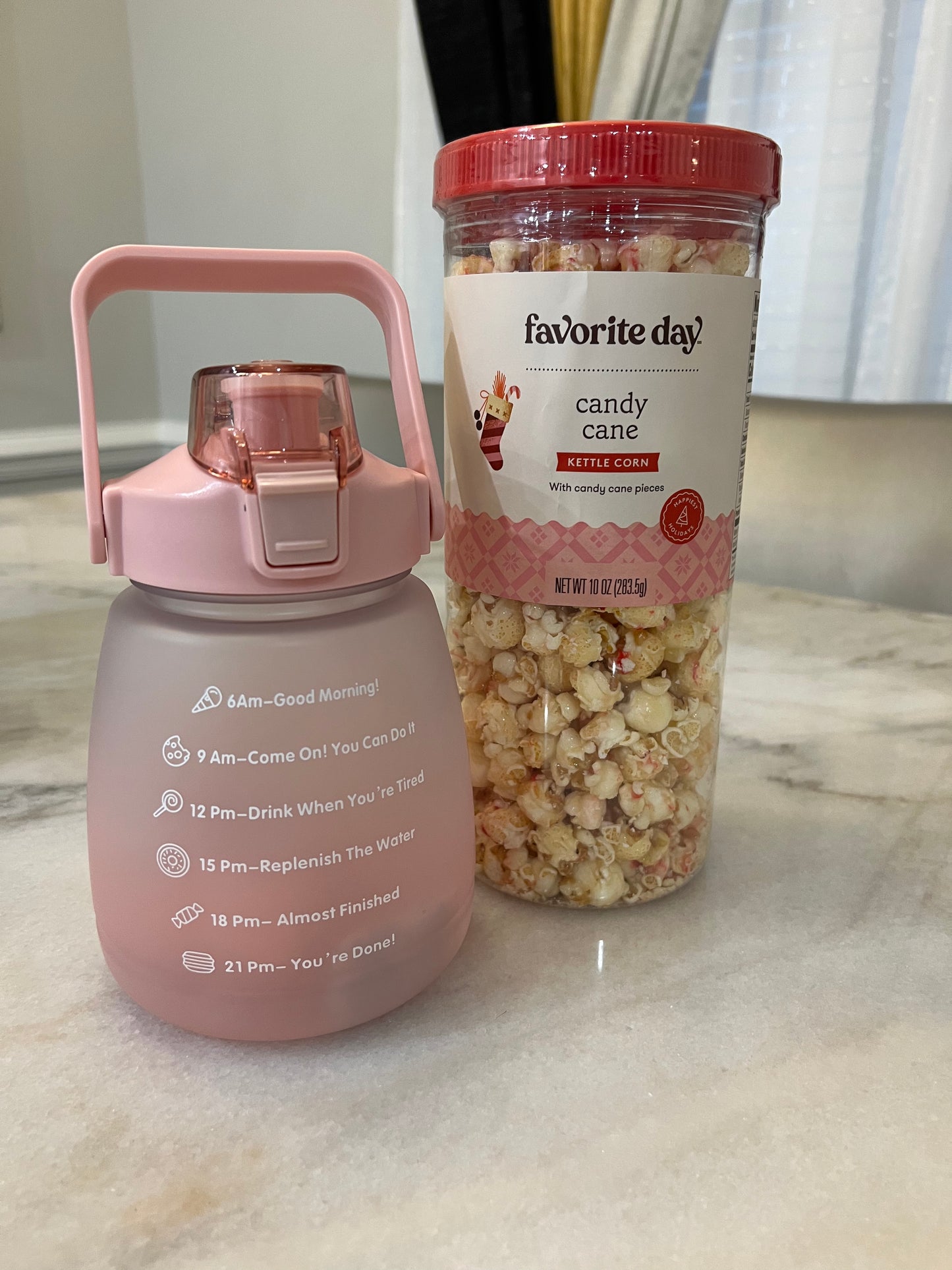 BPA Free Half Gradient Color Motivational Plastic Sports Water Bottle with Time Marker & Strap - 1.3L