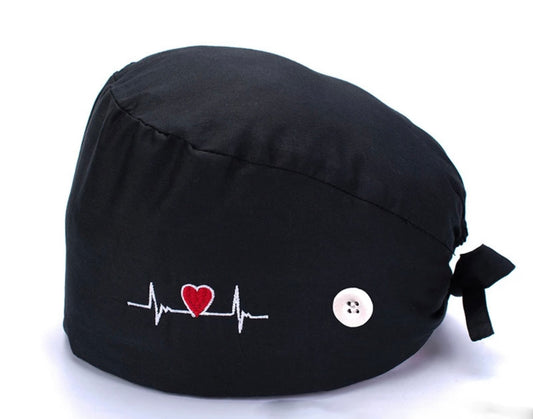 Custom Unisex Hair Hat Adjustable Scrub Caps - Cotton Print Cap With Button