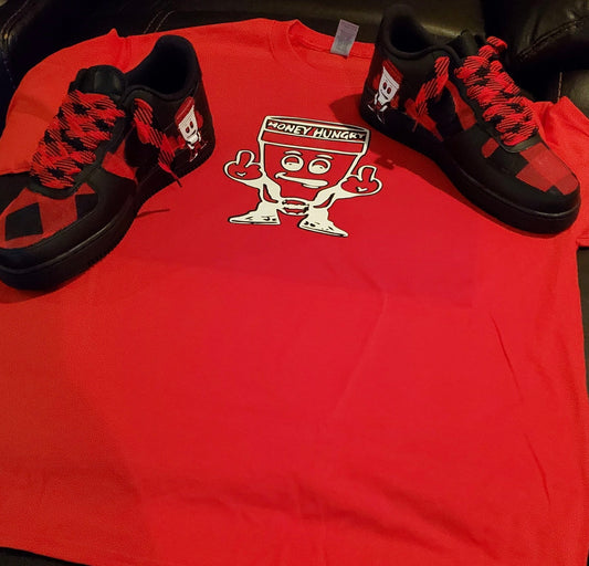 Money Hungry Plaid AIR FORCE 1 (AF-1) With T-Shirt