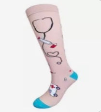 Women's Spandex/Nylon Knee High Sports Compression Socks for Nurses 15-20mmhg