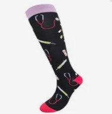 Women's Spandex/Nylon Knee High Sports Compression Socks for Nurses 15-20mmhg